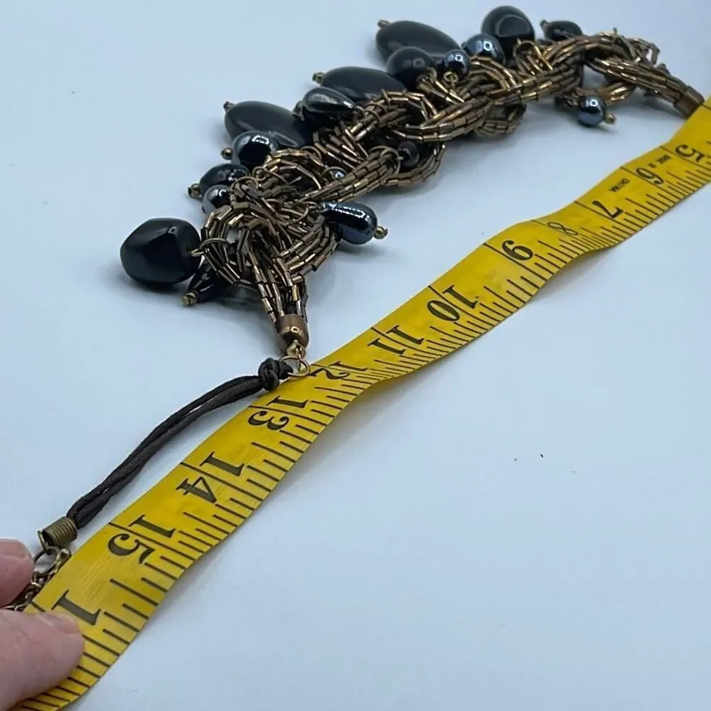 Bohemian inspired statement necklace  bold chunky textured